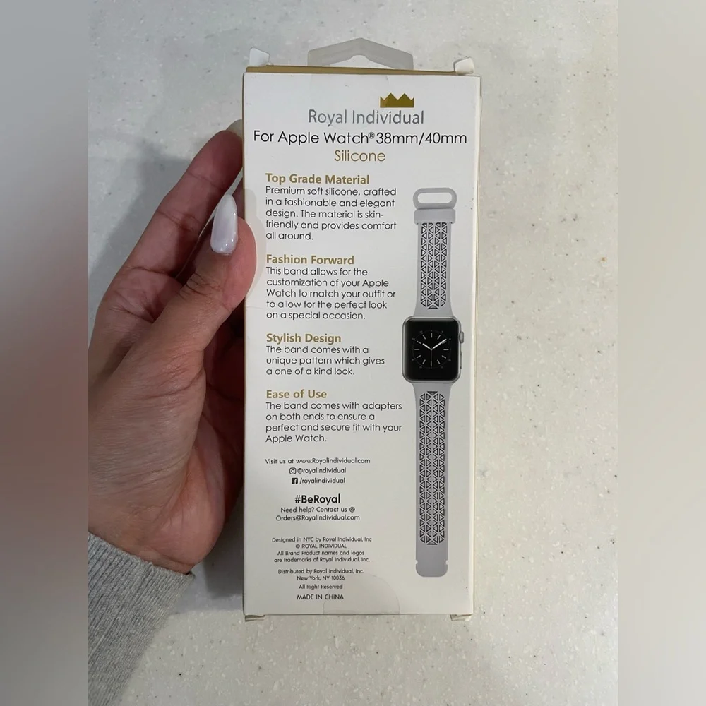 Royal Individual White and Black Silicone Apple Watch Band
